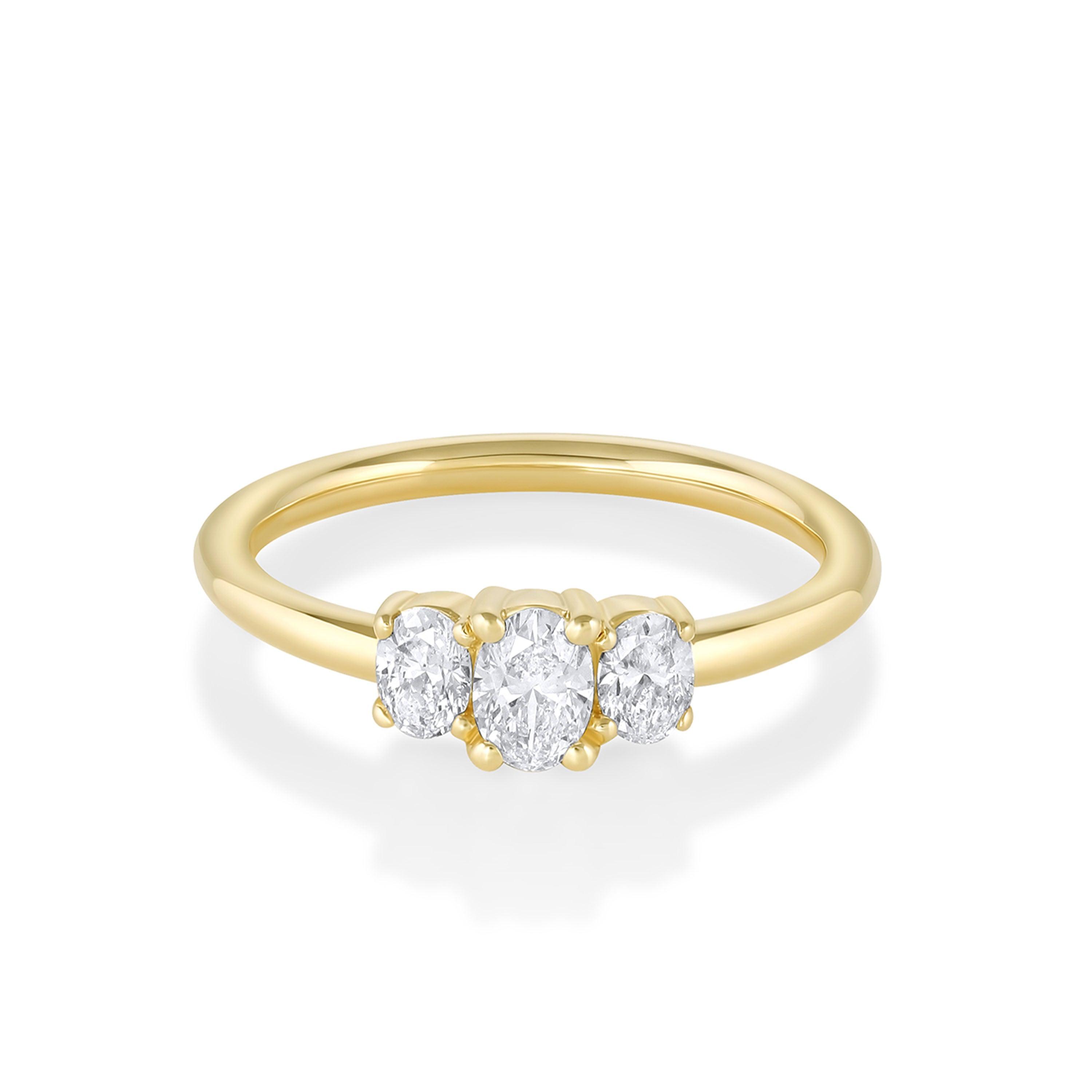 Michelle 14k Gold Band Ring White Diamond - 8