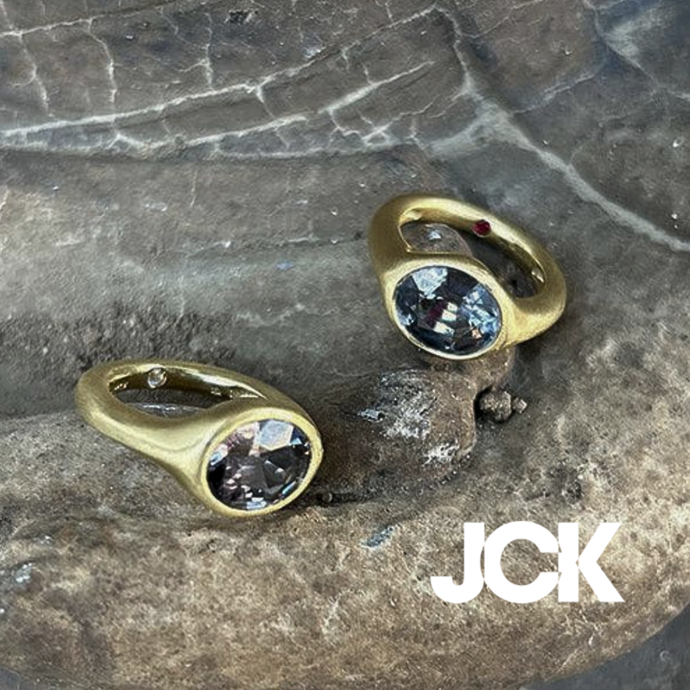 side by side custom spinel rings