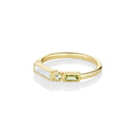 0.15ct Diamond and Peridot Linear Ring [side view]