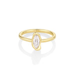 0.30ct Diamond Moval Abstract Bezel Ring [Yellow Gold]