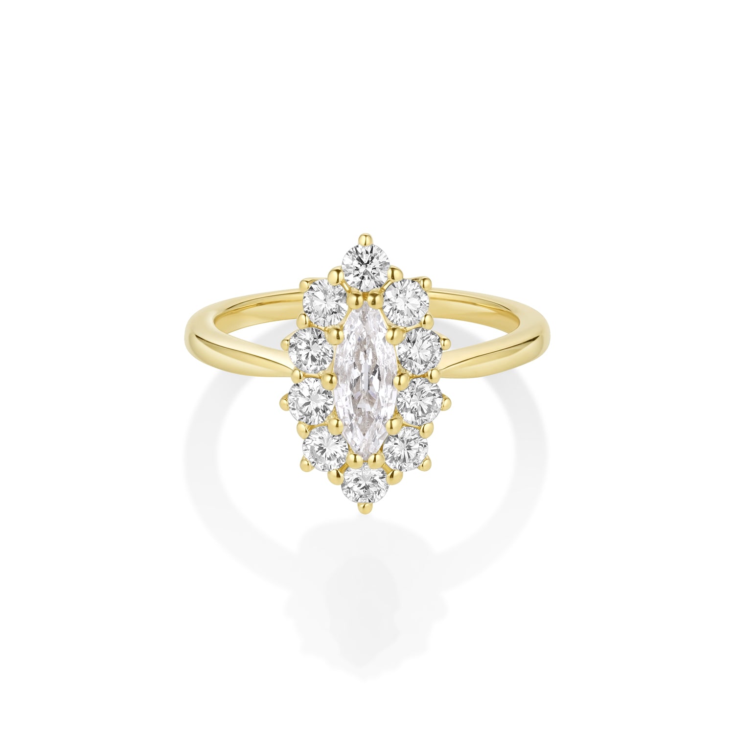 0.40ct Diamond Moval Petals Ring [yellow gold]