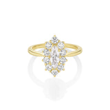 0.40ct Diamond Moval Petals Ring [yellow gold]