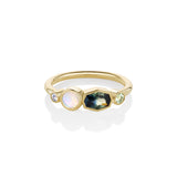 0.52ct Australian Sapphire and Opal Linear Band