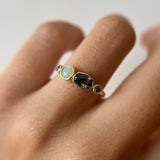 0.52ct Australian Sapphire and Opal Linear Band [on hand]