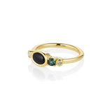 0.60ct Onyx and Sapphire Linear Band - Marrow Fine