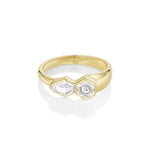 0.80tcw Diamond Hexagon and Kite Toi et Moi [yellow gold]