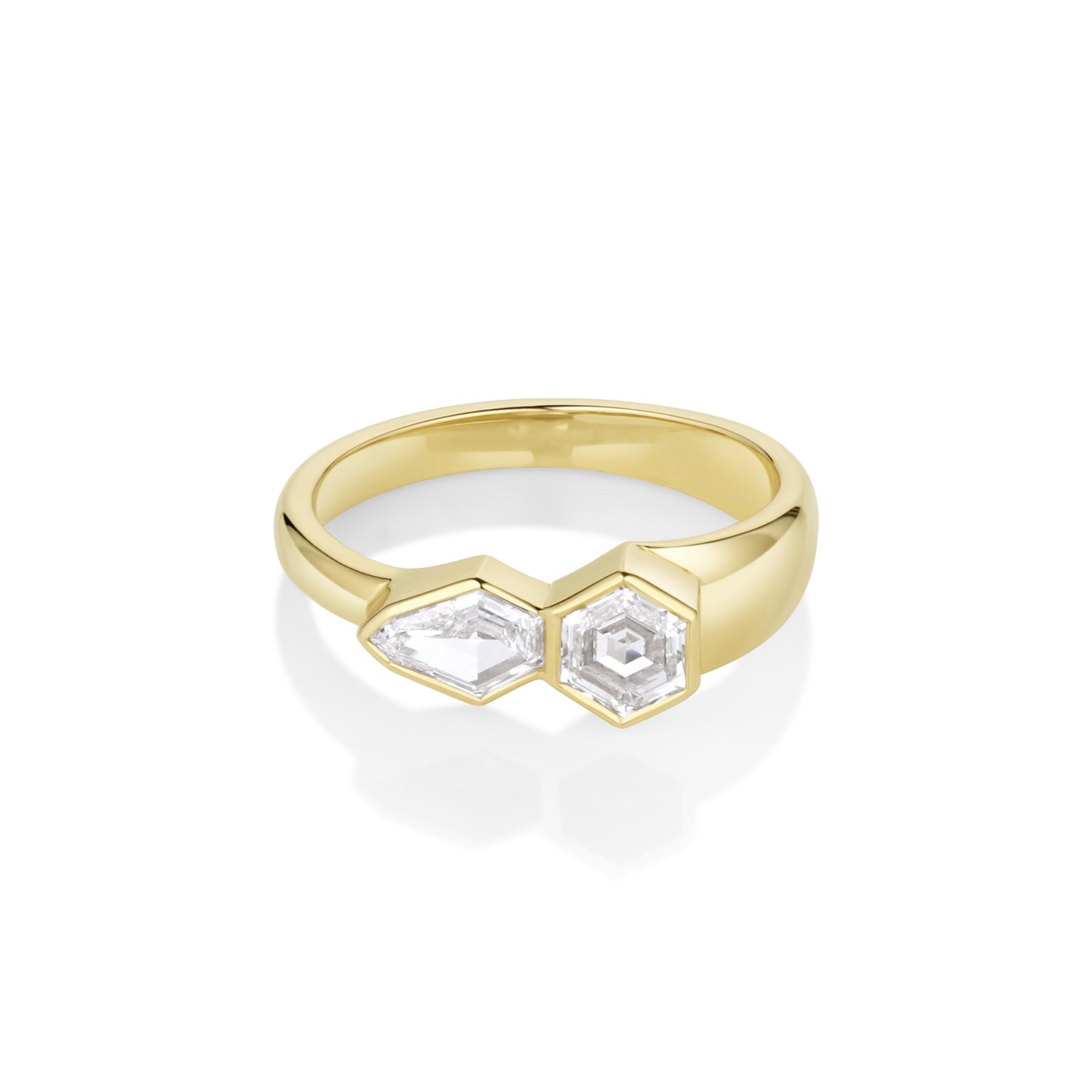 0.80tcw Diamond Hexagon and Kite Toi et Moi [yellow gold]