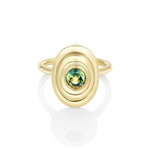 0.81ct Green Sapphire In-Orbit Ring