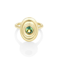 0.81ct Green Sapphire In-Orbit Ring
