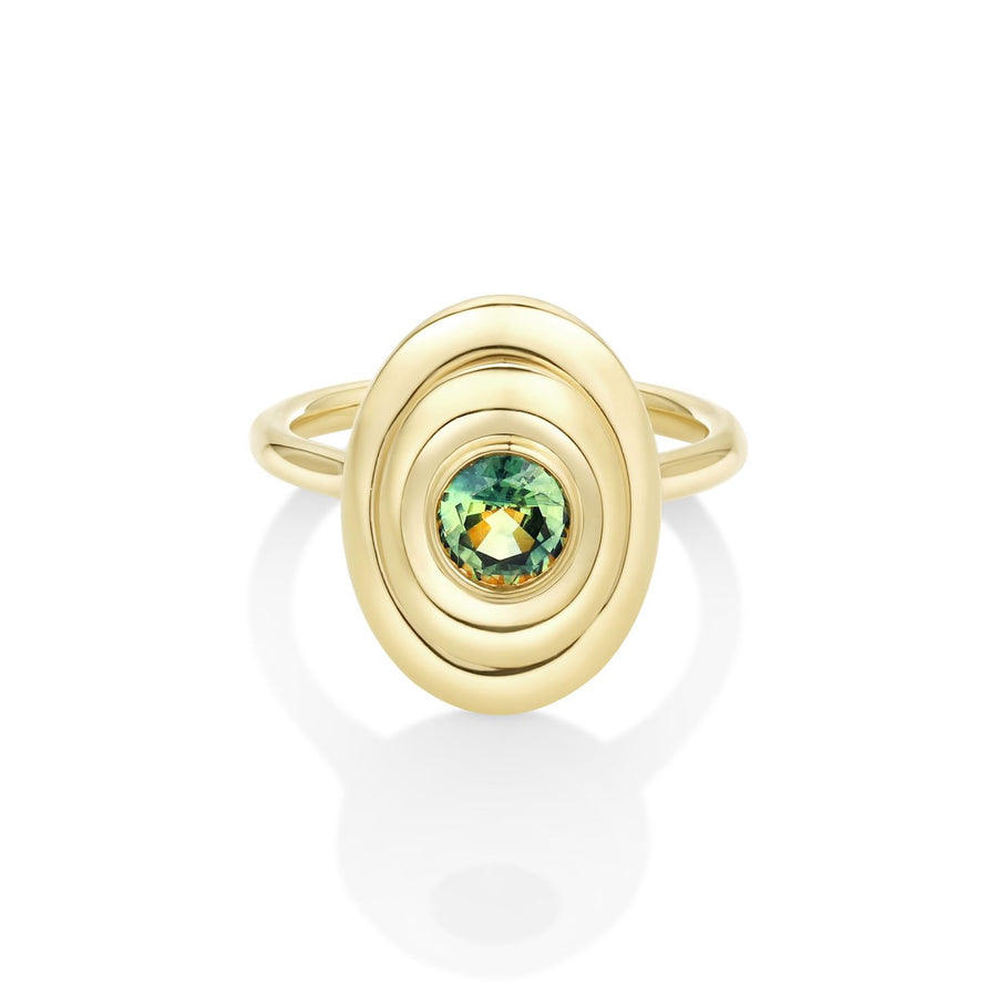 0.81ct Green Sapphire In-Orbit Ring