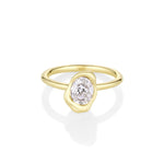 0.92ct Diamond Cushion Abstract Bezel Ring