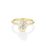 0.92ct Diamond Cushion Abstract Bezel Ring