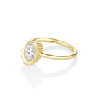 0.92ct Diamond Cushion Abstract Bezel Ring Side View