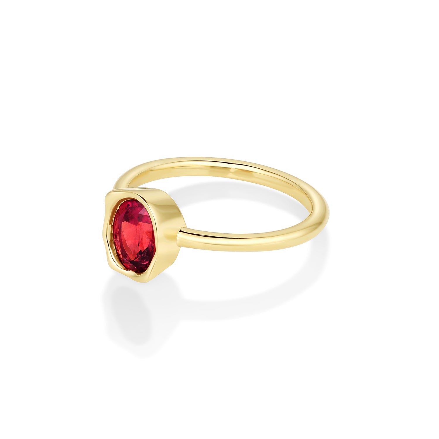 .93ct Malawi Ruby Abstract Bezel Ring side view