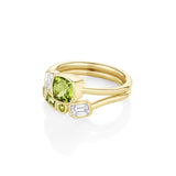 1.10ct Peridot and Diamond Toi et Moi with Tracer Band [side view]