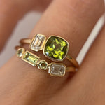 1.10ct Peridot and Diamond Toi et Moi with Tracer Band [on hand]