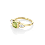 1.16ct Peridot, Diamond and Opal Linear Ring [side view]