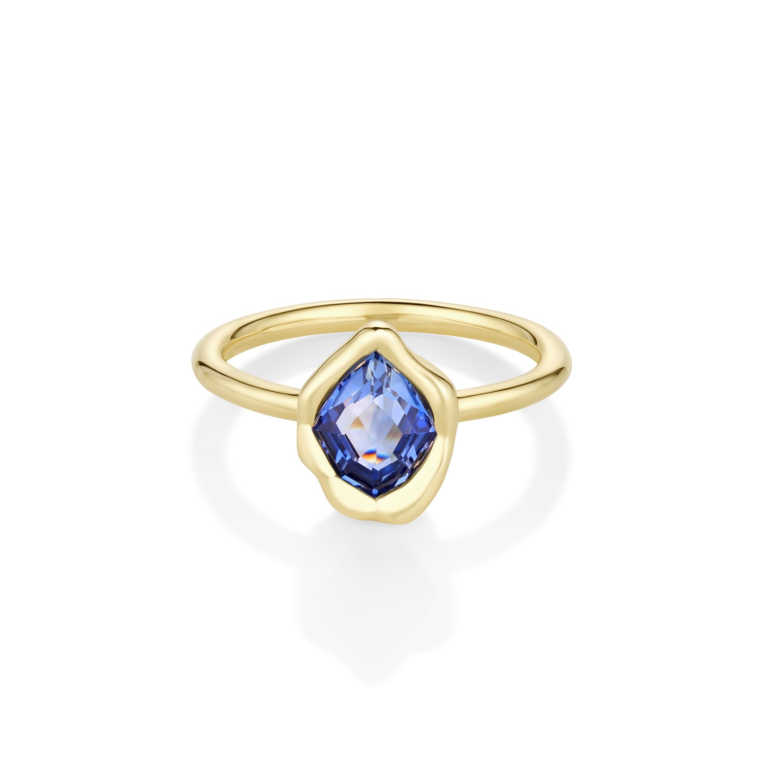 1.18ct Sapphire Abstract Bezel Ring