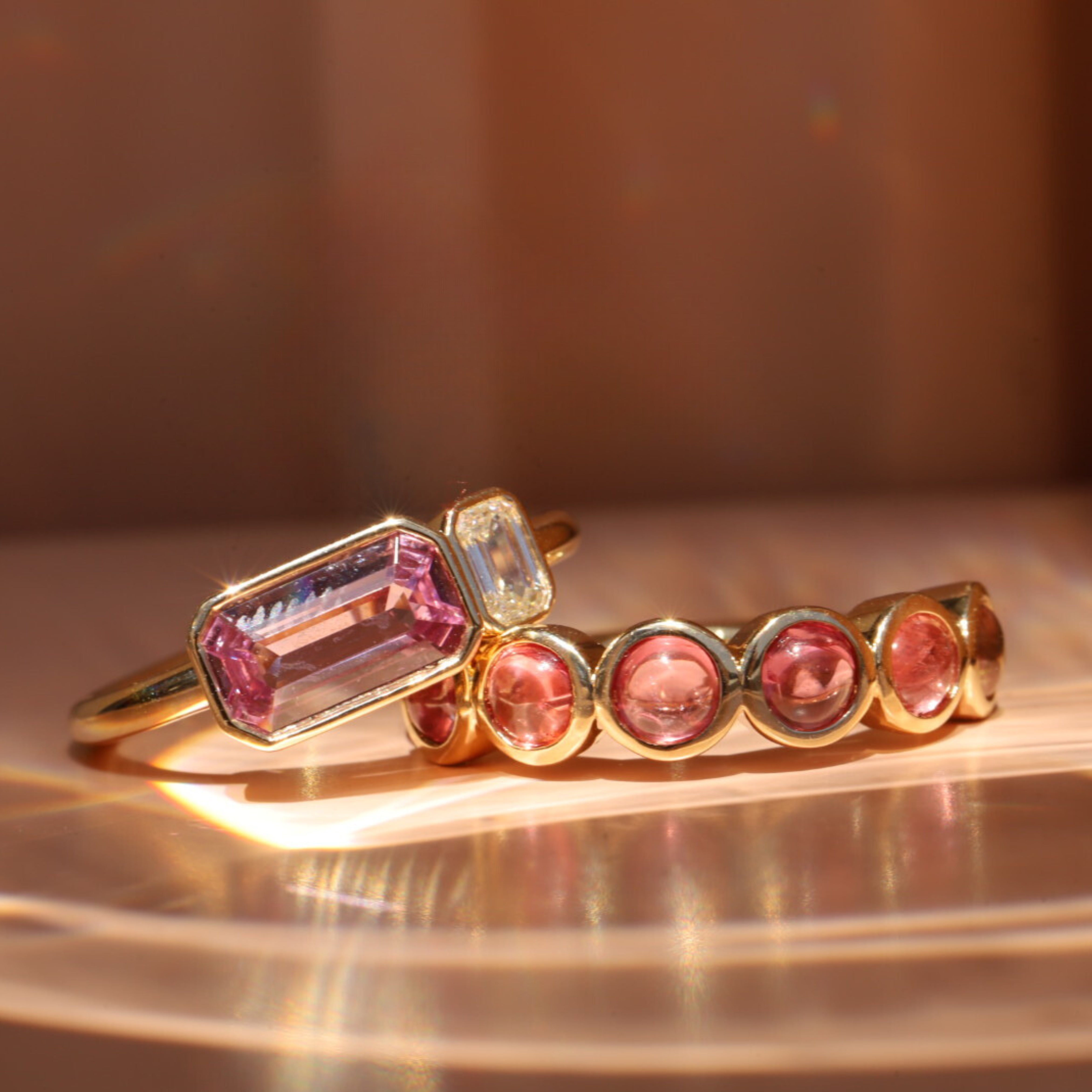 1.34ct Spinel and Diamond Linear Band [flat lay]ly]