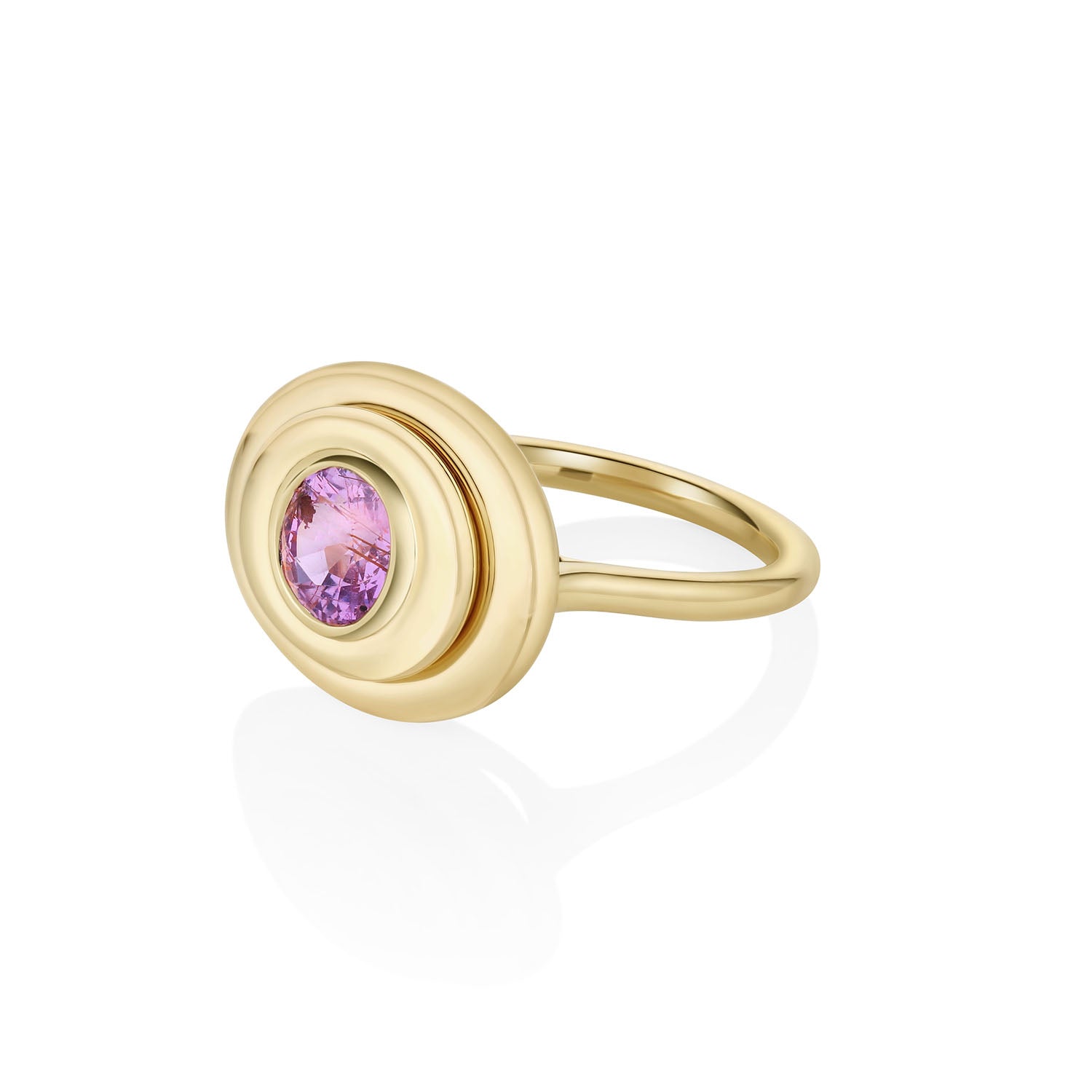 1.50ct Pink Sapphire In-Orbit Ring side view