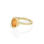 1.52ct Imperial Topaz Abstract Bezel Ring [14k YG side flatlay]