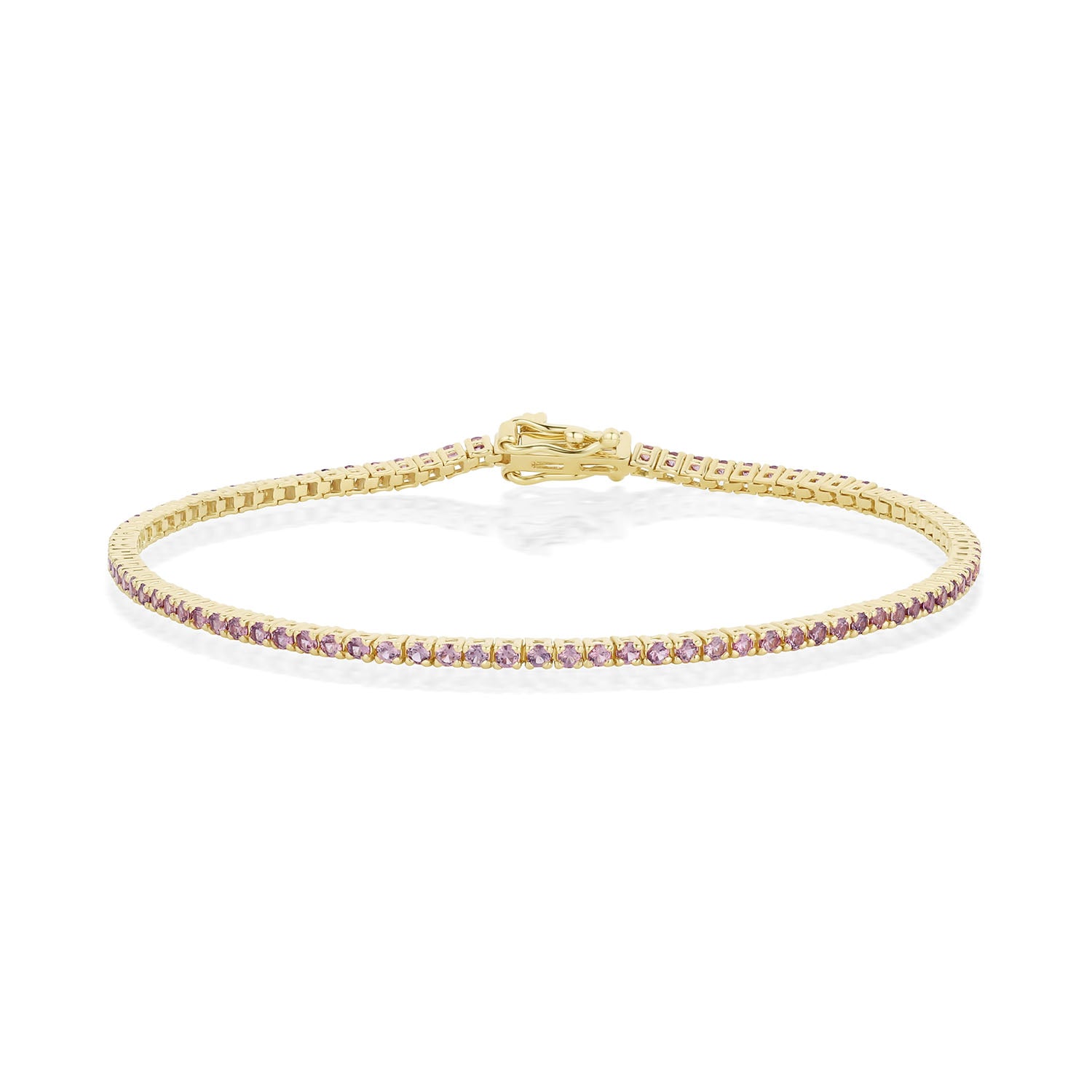 1.53tcw Lavender Sapphire Tennis Bracelet [Yellow Gold]