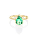 1.54ct Emerald Bezel Set Solitaire Ring