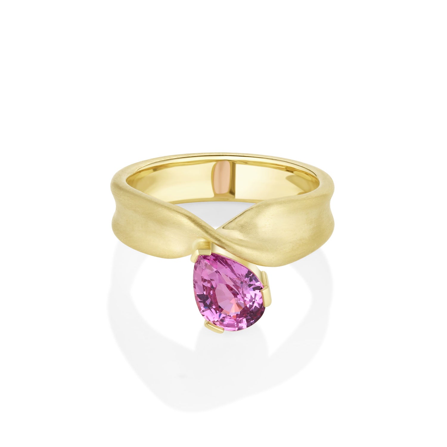 1.58ct Purple/Pink Sapphire Twist Ring [front view]