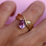 1.58ct Purple/Pink Sapphire Twist Ring [on hand]