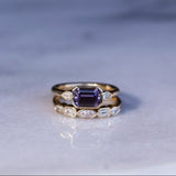 1.59ct Sapphire and Diamond Ring with Tracer Band flat lay