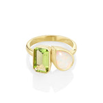 1.59ct Peridot and Opal Toi et Moi [front flat lay]