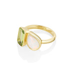 1.59ct Peridot and Opal Toi et Moi [side view]