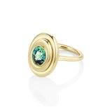 1.60ct Green Sapphire In-Orbit Ring Side View