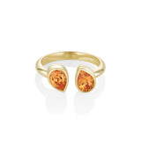 1.73tcw Mandarin Garnet Pear Shape Ring