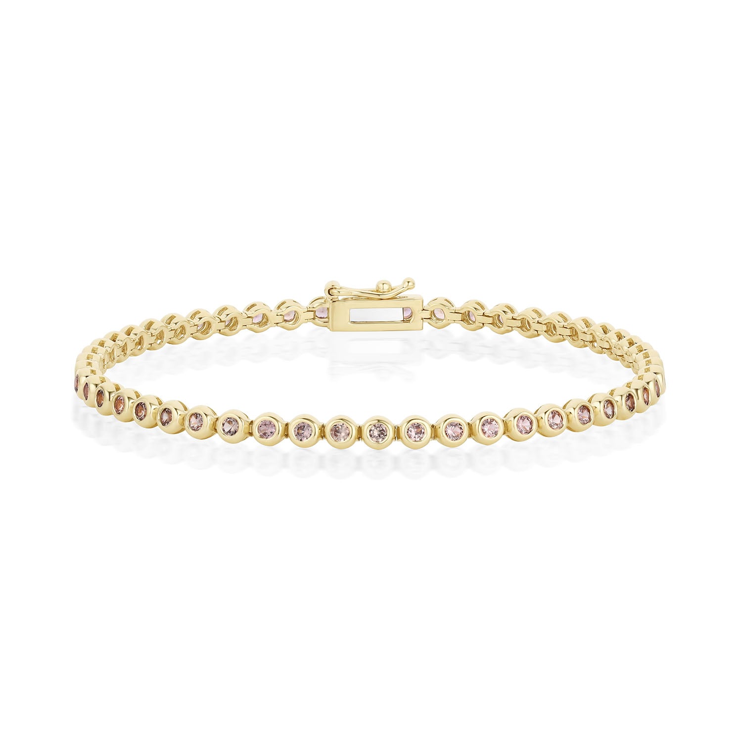 1.86tcw Grayish Champagne Sapphire Tennis Bracelet [flat lay]