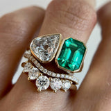 1.87ct Antique Pear and Emerald Split Shank [On Hand]