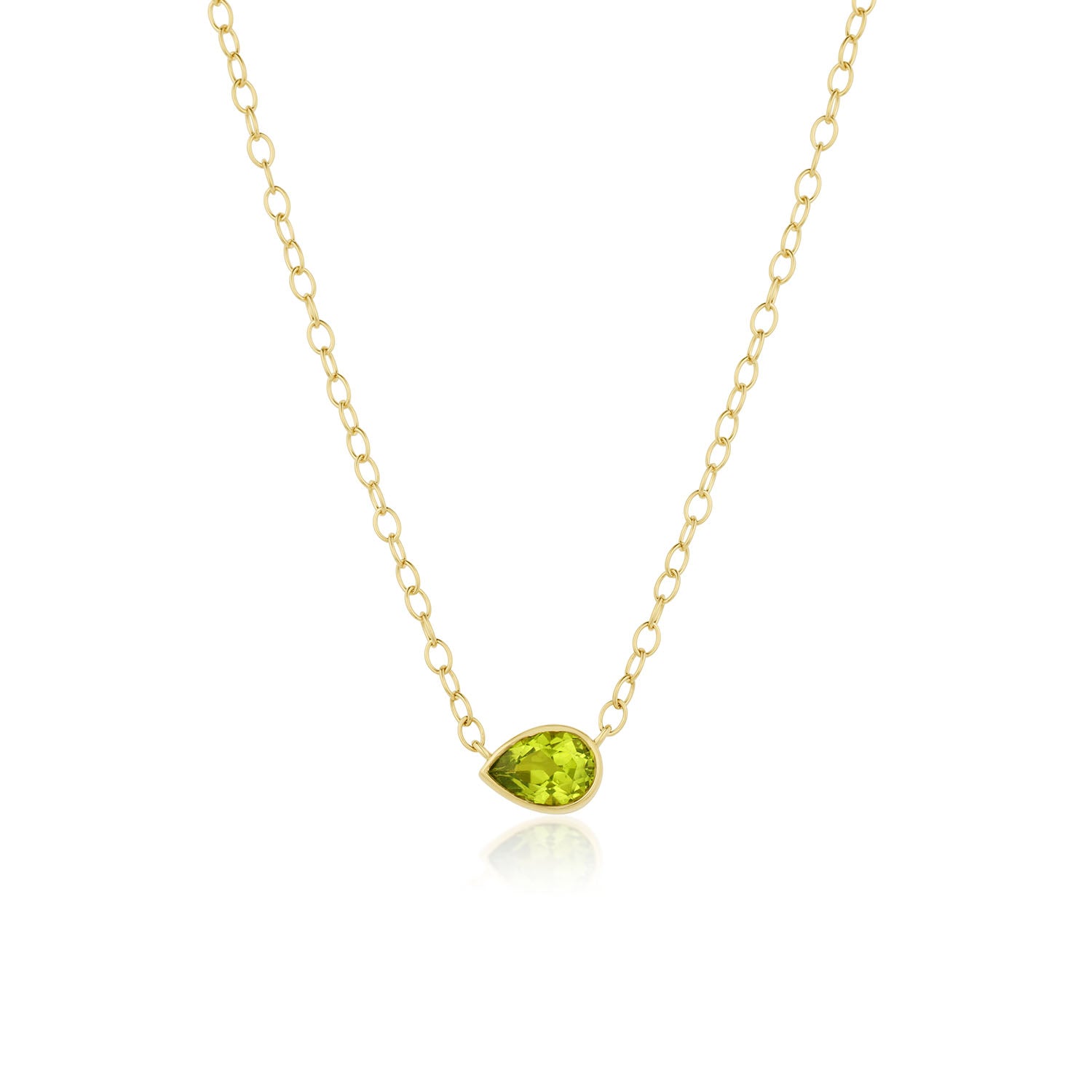 1.90ct Peridot Pear Shape Necklace [front view]