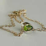 1.90ct Peridot Pear Shape Necklace [side lay]