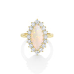 1.99ct Opal and Diamond Marquise Petal Ring [Yellow gold]