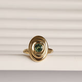 0.81ct Green Sapphire In-Orbit Ring