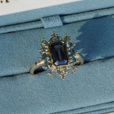 2.04ct Spinel and Sapphire Ballerina Ring flat lay