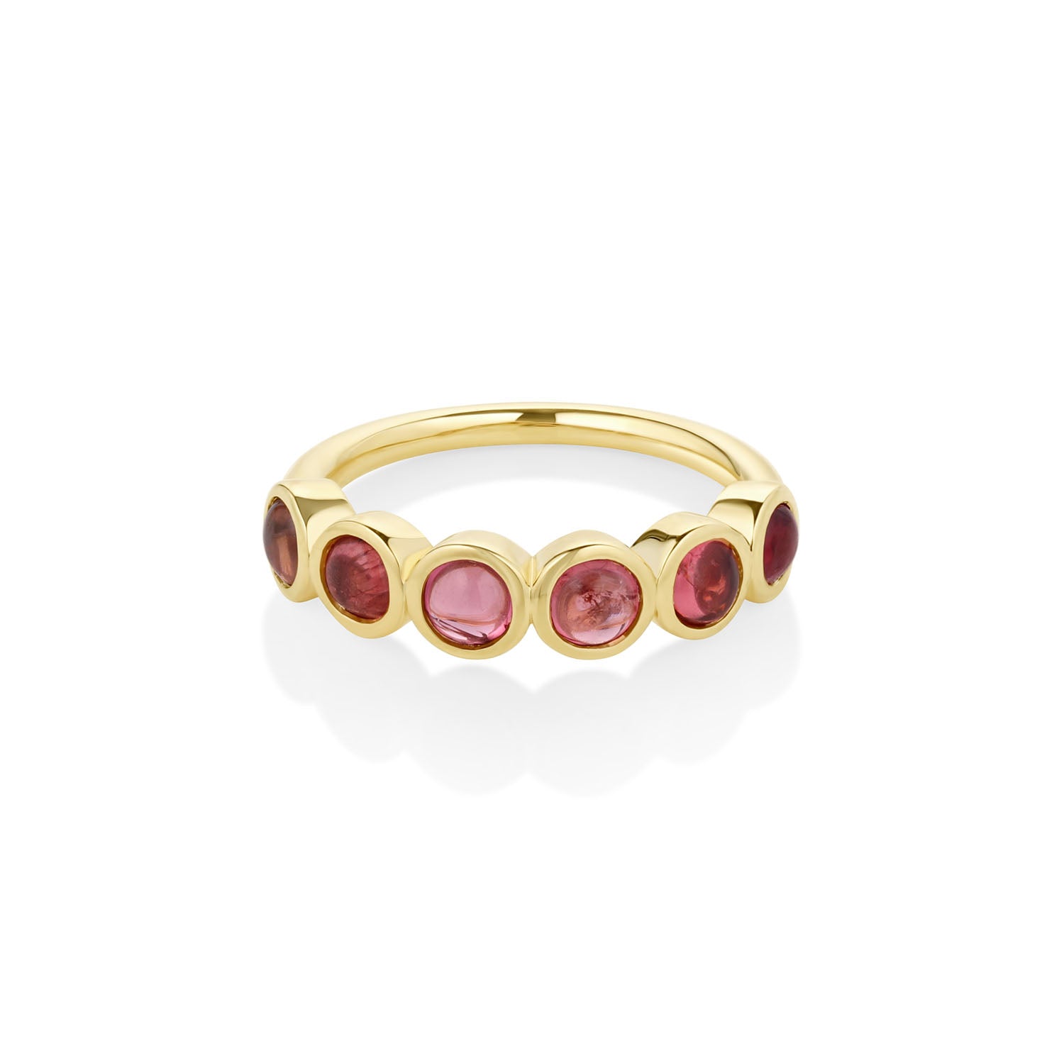 2.07tcw Pink Spinel Bezel Set Band [front flat lay]