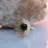 2.26ct Black Diamond Stella Ring flat lay