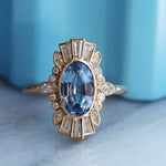 2.26ct Sapphire Ballerina Ring flat lay