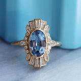 2.26ct Sapphire Ballerina Ring flat lay