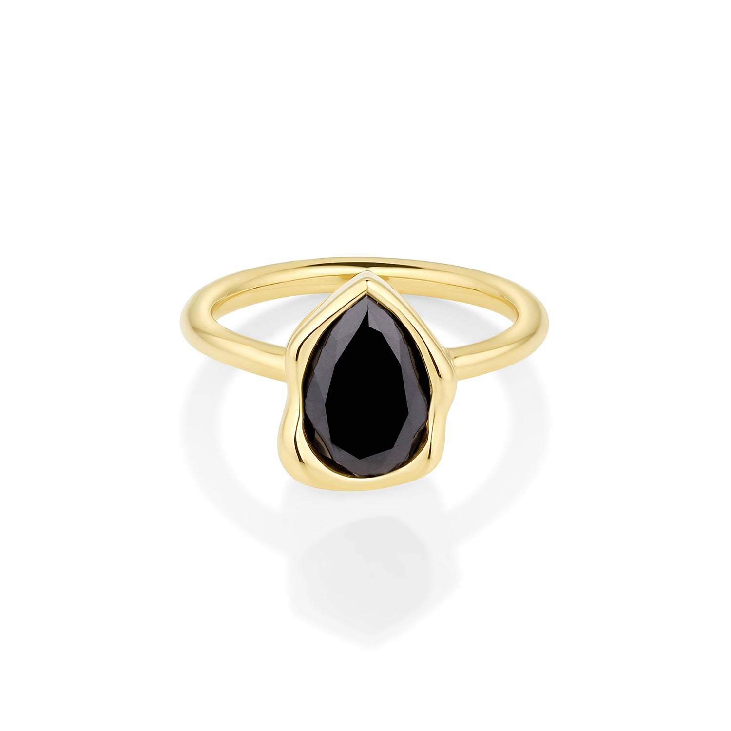 2.30ct Black Diamond Abstract Bezel Ring