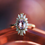 2.34ct Pink Spinel Ballerina Ring flat lay