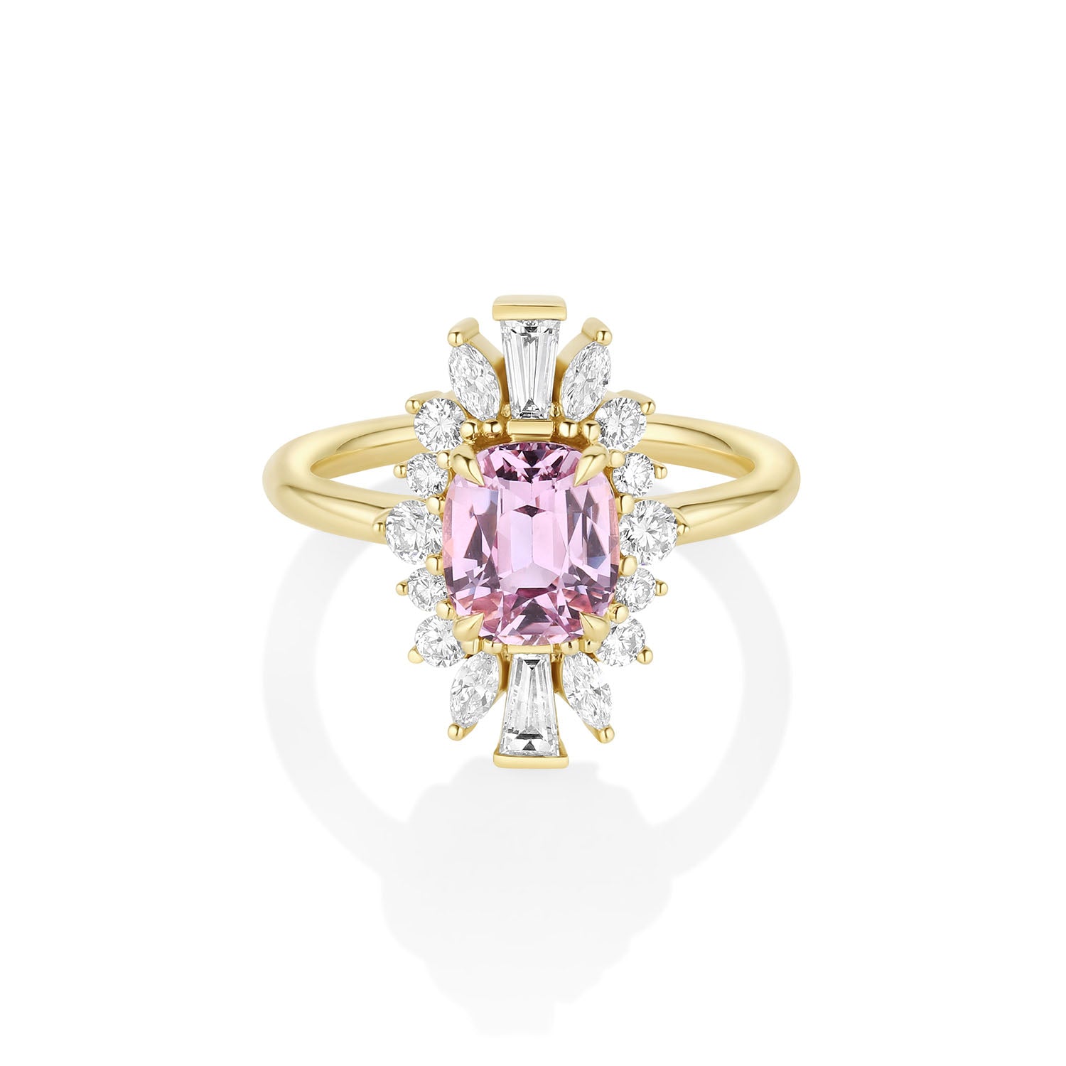 2.34ct Pink Spinel Ballerina Ring [Yellow Gold]