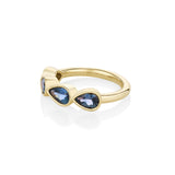 2.35tcw Sapphire Pear Shape Band [side view]