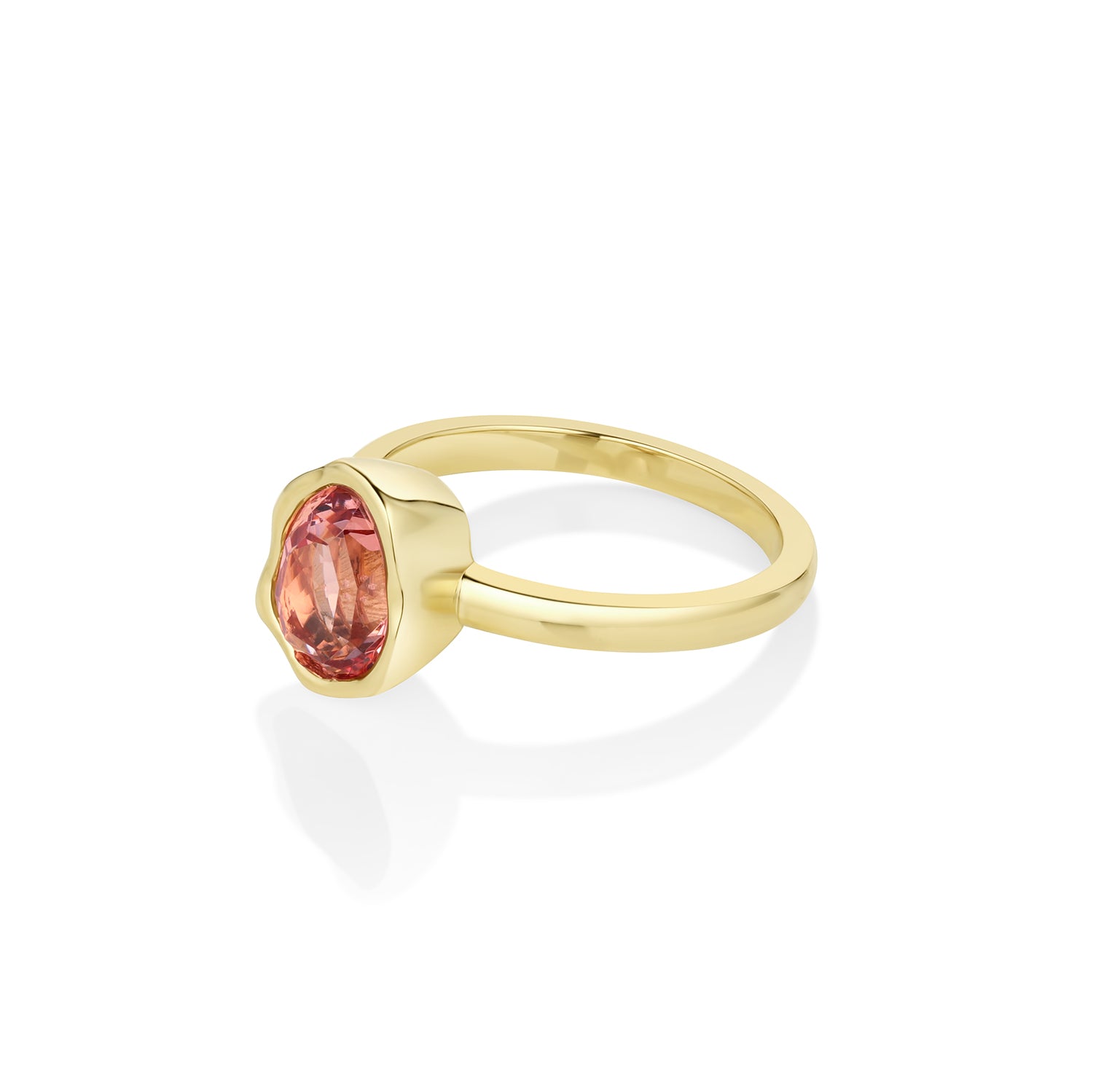 2.40ct Lotus Garnet Abstract Bezel Ring Side View